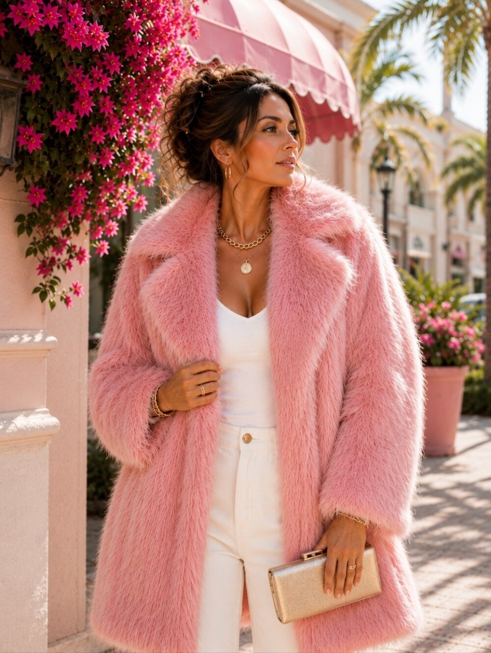 ASOS Pink Faux Fur Statement Coat | Ultra Soft & Warm | Size XL